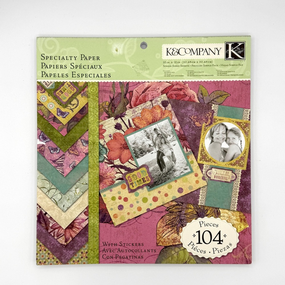 K&Company Painted Garden Specialty Paper Pad 12x12 Floral 104pc Scrapbook